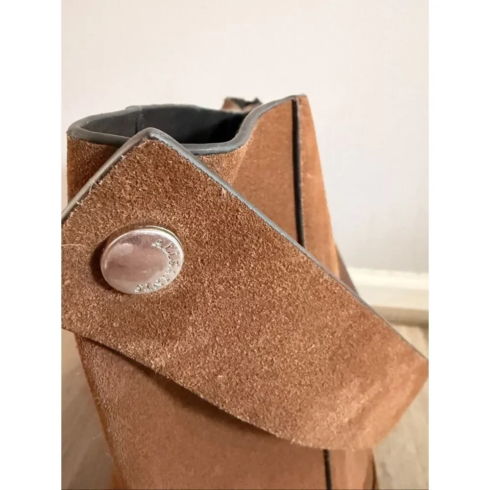 ALLSAINTS Women's Brown Alba Suede Hobo Bag $399